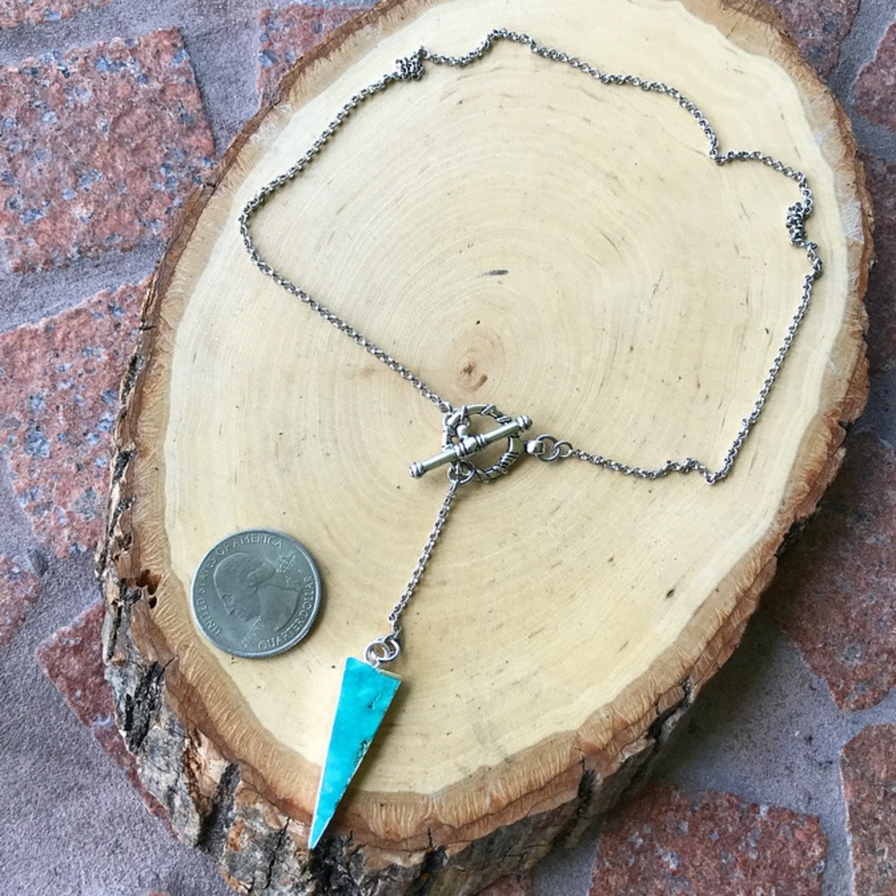 Genuine turquoise triangle lariat toggle clasp - Picture 5 of 8